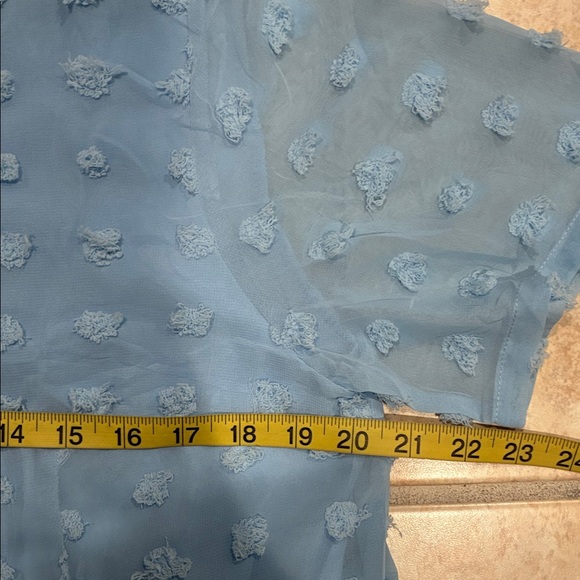 MIHOLL NWT Light Baby Blue Swiss Dot Textured Pocketed Dress Medium - Picture 10 of 11